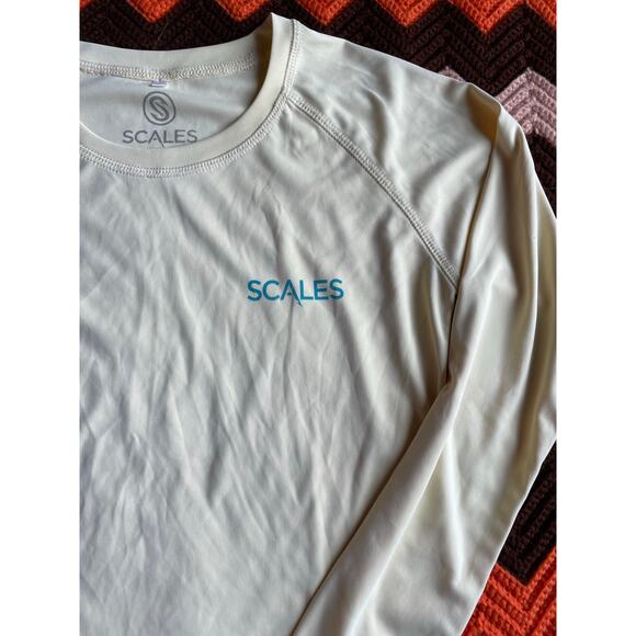 Scales Butter Yellow Long Sleeve Pro Performance Fishing Top sz Small - Picture 3 of 7